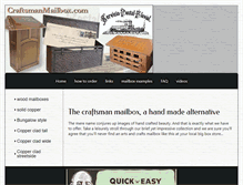 Tablet Screenshot of craftsmanmailbox.com
